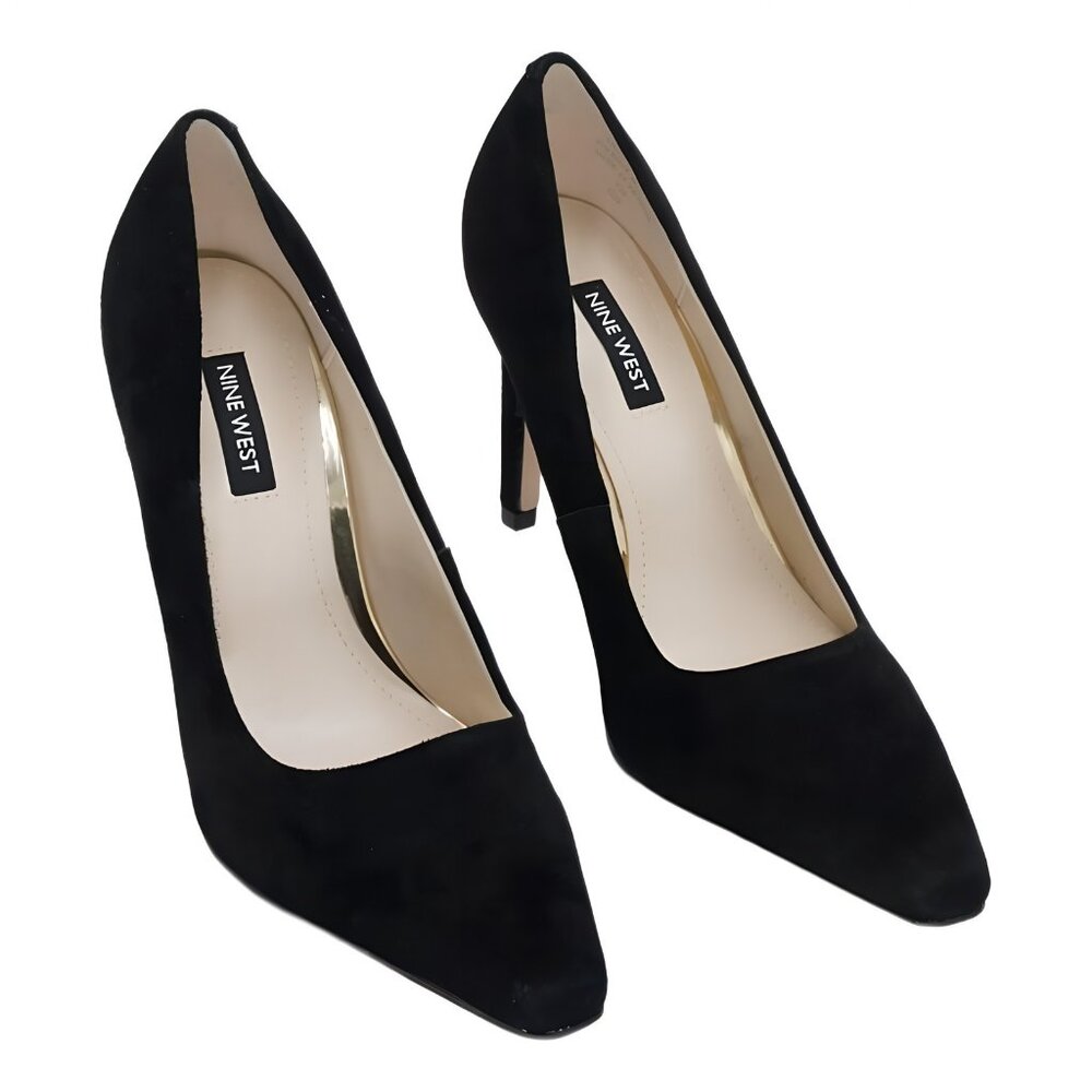 Nine West Black Pointed-Toe Suede Pumps